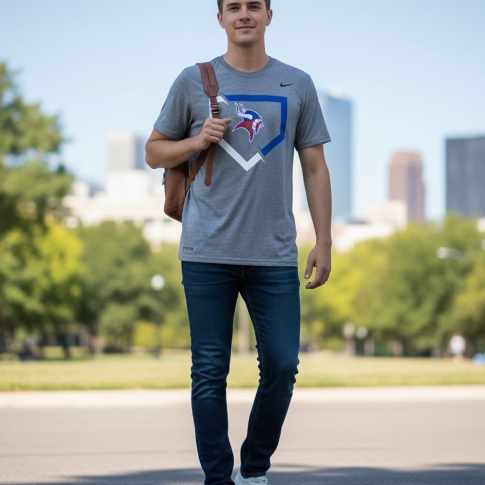 Nike Gray T-Shirt with Bold Graphic